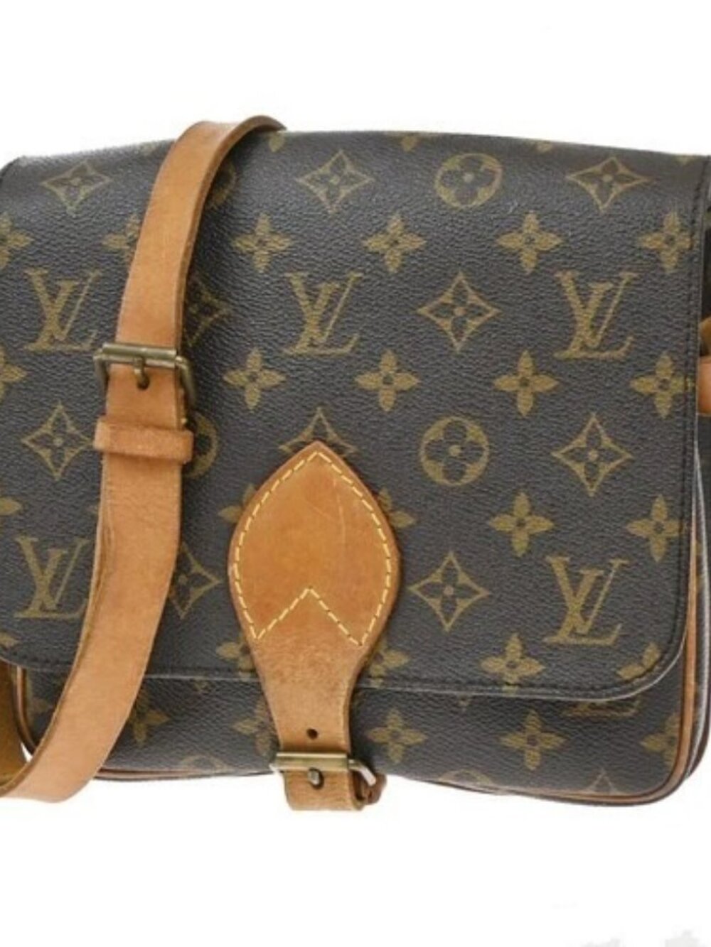 LOUIS VUITTON Cartouchiere MM Shoulder Bag Monogram Leather Brown M51253 88KD420